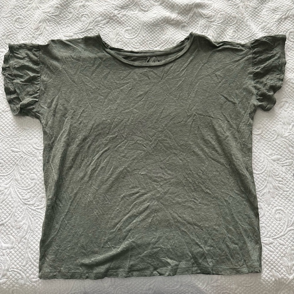Loft Women's Flutter Sleeve Top - Green